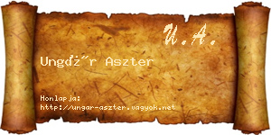 Ungár Aszter névjegykártya